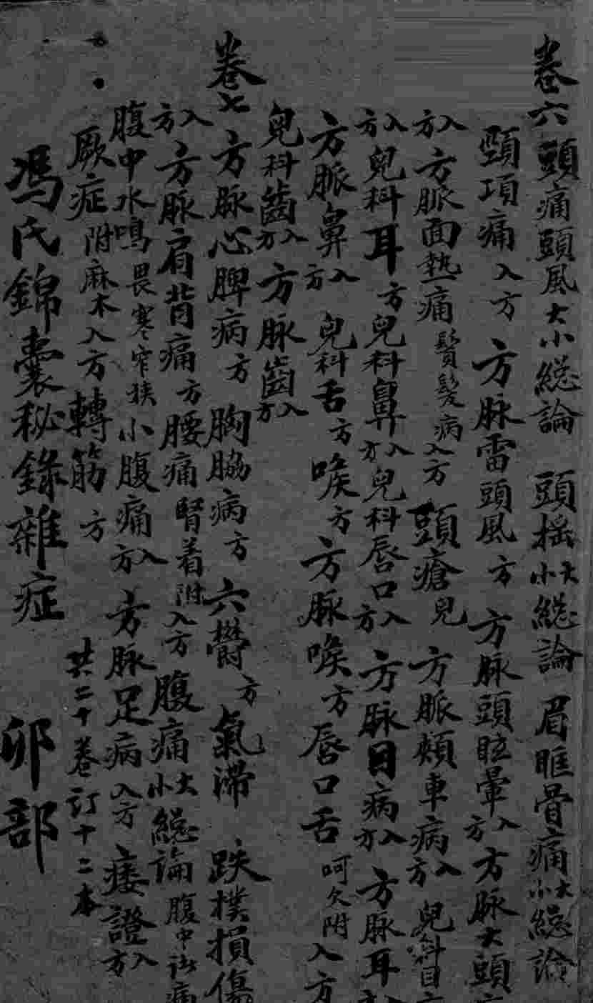 冯氏锦囊秘录  卷6-7